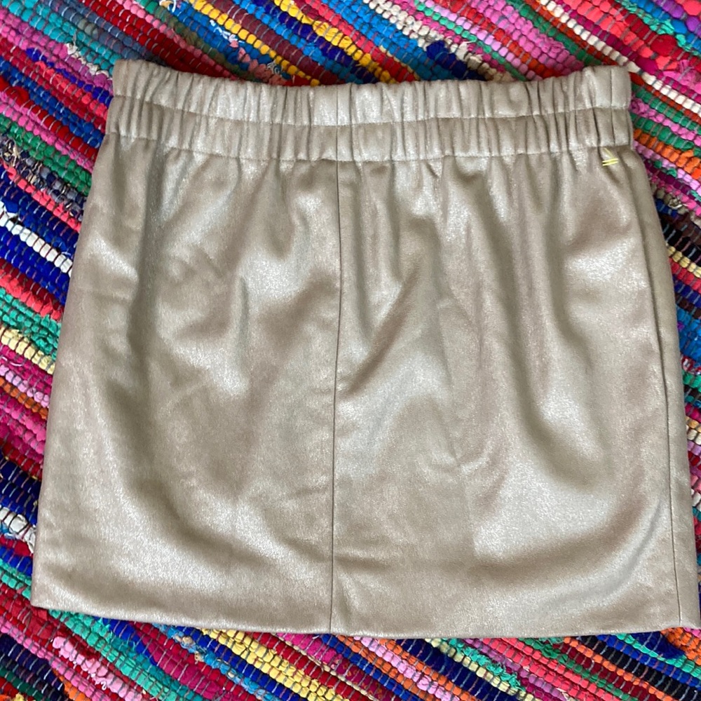 Rachel Roy®️ Gold Brushed Soft Faux Leather Skirt with HandPockets NWOTs